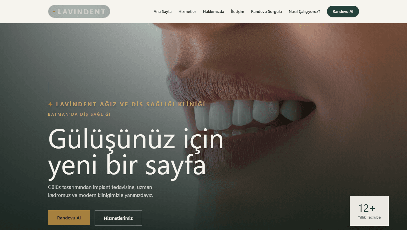 Lavindent klinik ana vitrini ve tedavi tanıtımı